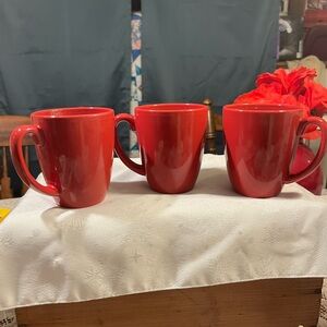 Corelle Red Mug Trio